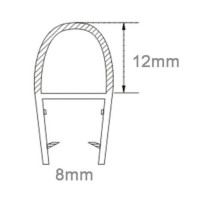 Hohlkammerdichtung 12mm für 8mm Glas 200cm KBP010