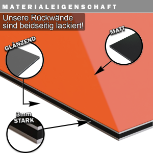 Duschrückwand Aluverbund Weiss 9016 100x220cm