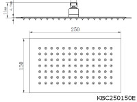 250x150mm Duschkopf Regendusche Eckig